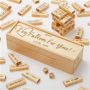 Our Love Personalized Jumbling Tower Game with Wood Case