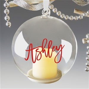 Scripty Name Personalized Light Up Candle Ornament