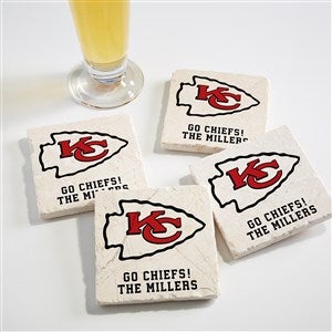 NFL Kansas City Chiefs Personalized Tumbled Stone Coaster Set