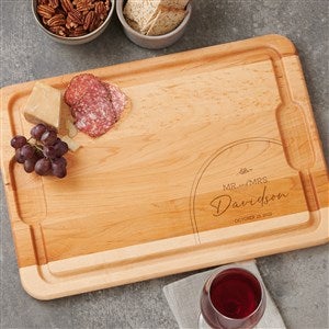 Natural Love Personalized Wedding Maple Cutting Board 12x17