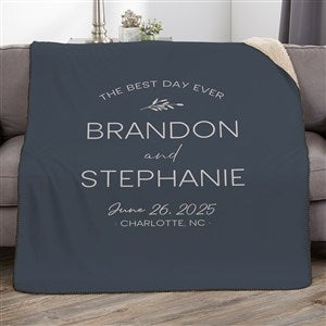 Natural Love Personalized Wedding 60x80 Sherpa Blanket