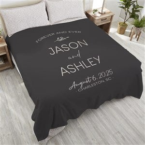 Natural Love Personalized Wedding 90x90 Queen Plush Fleece Blanket