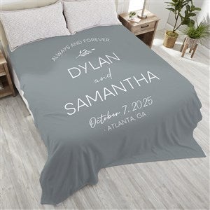 Natural Love Personalized Wedding 90x108 King Plush Fleece Blanket
