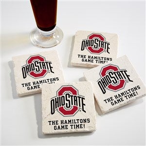 NCAA Ohio State Buckeyes Personalized Tumbled Stone Coaster Set