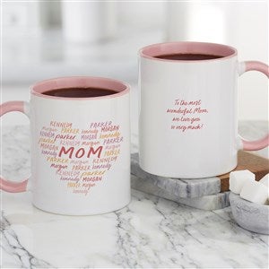 Grateful Heart Personalized Coffee Mug 11oz Pink