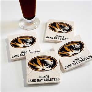 NCAA Missouri Tigers Personalized Tumbled Stone Coaster Set