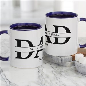 Dad & Kids' Names Personalized Coffee Mug 11oz Blue