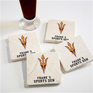 NCAA Arizona State Sun Devils Personalized Tumbled Stone Coaster Set