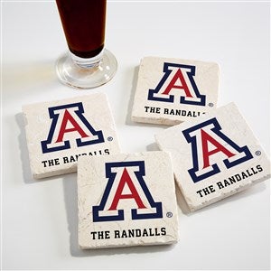 NCAA Arizona Wildcats Personalized Tumbled Stone Coaster Set