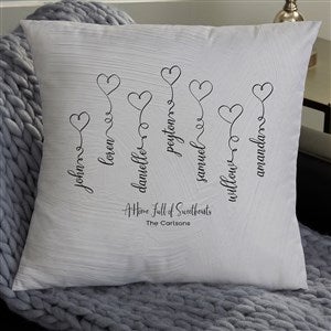 Connected By Love Personalized 18x18 Velvet Throw Pillow