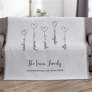Connected By Love Personalized 56x60 Woven Throw