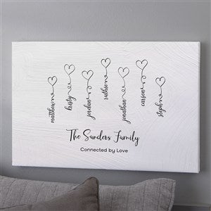 Connected By Love Personalized Canvas Print - 12x18
