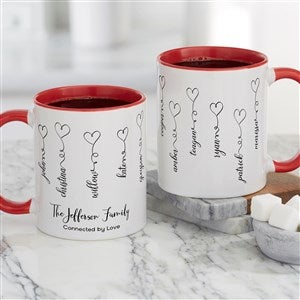 Connected By Love Personalized Coffee Mug 11 oz Red