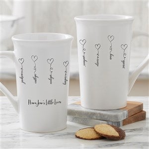 Connected By Love Personalized Latte Mug 16 oz White