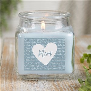Family Heart Personalized 10 oz. Linen Candle Jar