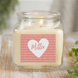 Family Heart Personalized 10 oz. Vanilla Candle Jar