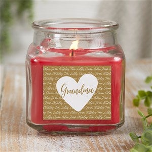 Family Heart Personalized 10 oz. Cinnamon Spice Candle Jar