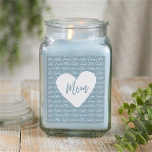Family Heart Personalized 18 oz. Linen Candle Jar