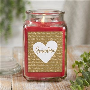 Family Heart Personalized 18 oz. Cinnamon Spice Candle Jar