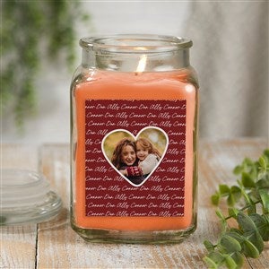 Family Heart Photo Personalized 18 oz. Pumpkin Spice Candle Jar