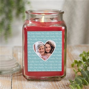 Family Heart Photo Personalized 18 oz. Cinnamon Spice Candle Jar