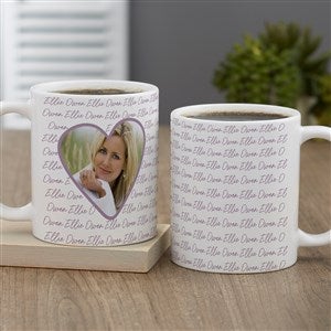 Family Heart Photo Personalized Coffee Mug 11 oz.- White