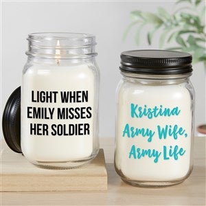 Write Your Own Military Expressions Personalized Farmhouse Candle Jar