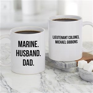 Military Expressions Personalized Coffee Mug for Him 11oz White