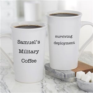 Military Expressions Personalized Latte Mug for Him 16oz White