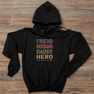 Friend, Husband, Daddy Personalized Hanes Adult Hooded Sweatshirt