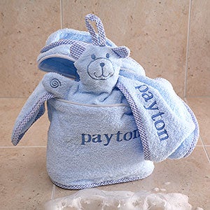 Personalized Baby Terry Bath Set - Blue