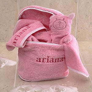 Personalized Baby Terry Bath Set - Pink