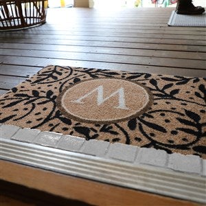 Wisteria Vine Monogram Personalized ColorStar Indoor-Outdoor Doormat