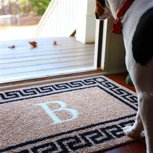 Greek Key Monogram Personalized ColorStar Indoor-Outdoor Doormat