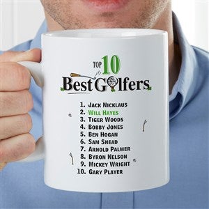 Top 10 Golfers Personalized 30 oz. Oversized Coffee Mug