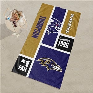 Baltimore Ravens NFL Personalized Beach Towel