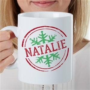 Stamped Snowflake Personalized 30 oz. Oversized Coffee Mug