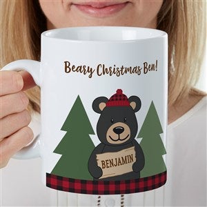 Holiday Bear Family Personalized 30 oz Oversized Coffee Mugs