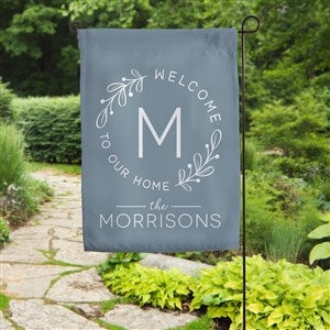Welcome Wreath Personalized Garden Flag
