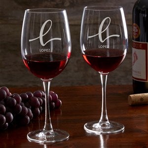 Script Initial Personalized 19oz Red Wine Glass