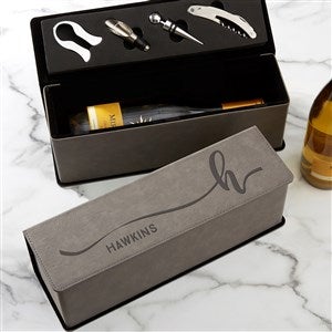 Script Initial Wine Bottle Accessory Box