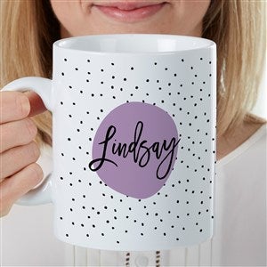 Modern Polka Dot Personalized 30 oz. Oversized Coffee Mugs