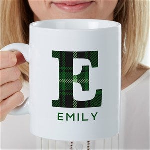 Christmas Plaid Personalized 30 oz. Oversized Coffee Mug