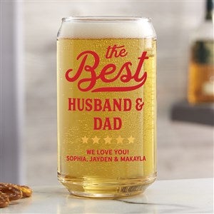 Best Dad Ribbon Personalized 16oz. Beer Can Glass