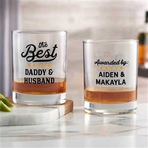 Best Dad Ribbon Personalized Printed Whiskey Glass