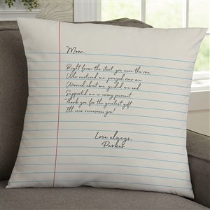 Letter To Mom Personalized 18x18 Velvet Throw Pillow