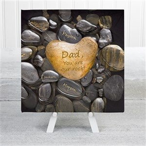 Dad You're Our Rock Personalized Canvas Print - 8x8