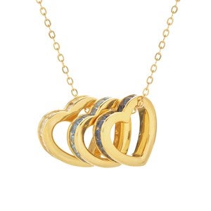 Stackable Birthstone Eternity Heart Charm Necklace- Gold