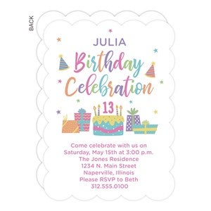 Birthday Celebration Personalized Birthday Invitation Premium - Set of 5