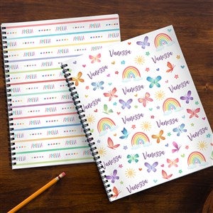Watercolor Brights Personalized Large Notebooks